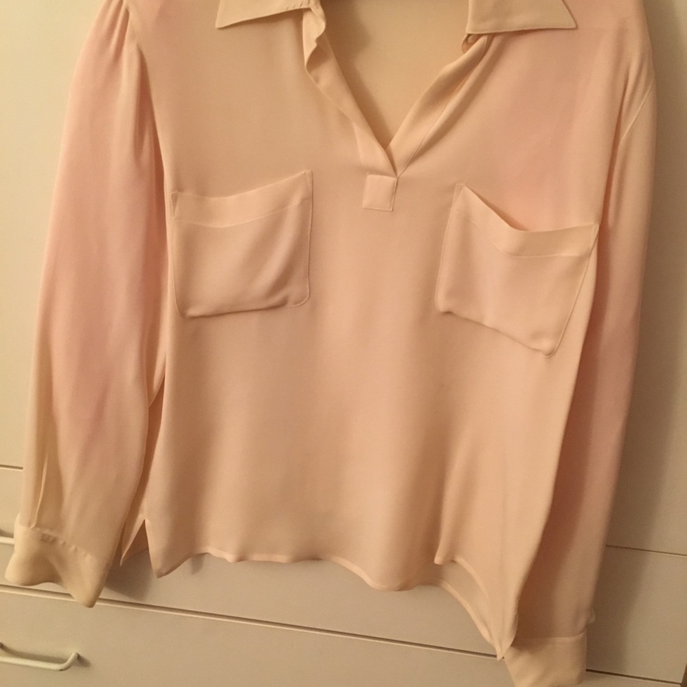 Cream silk crepe de chine blouse